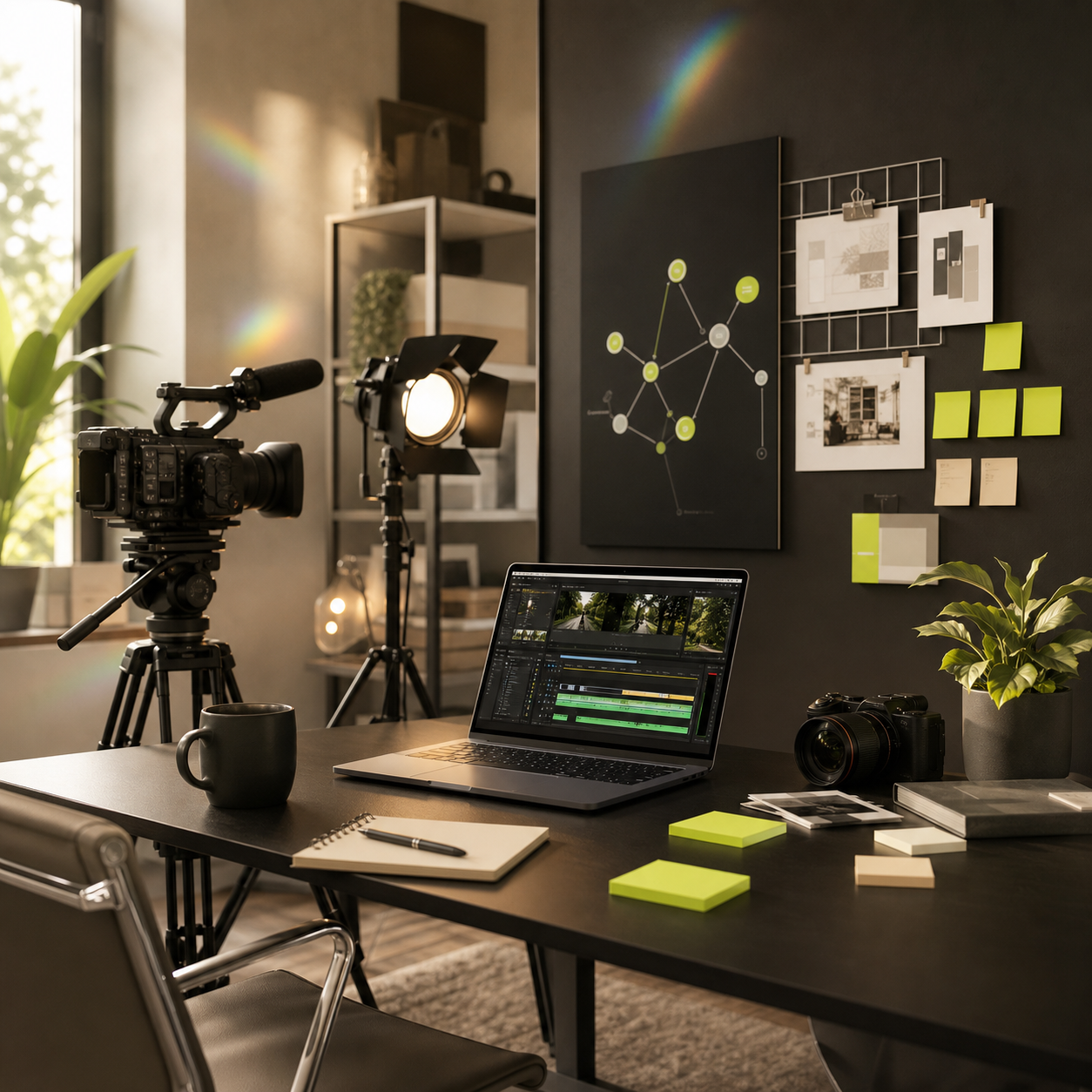 Studio interne de production vid&eacute;o et workflow de contenus