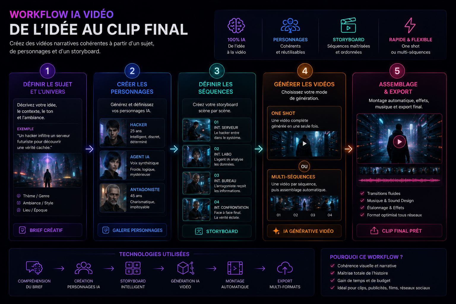 Workflow IA vid&eacute;o
